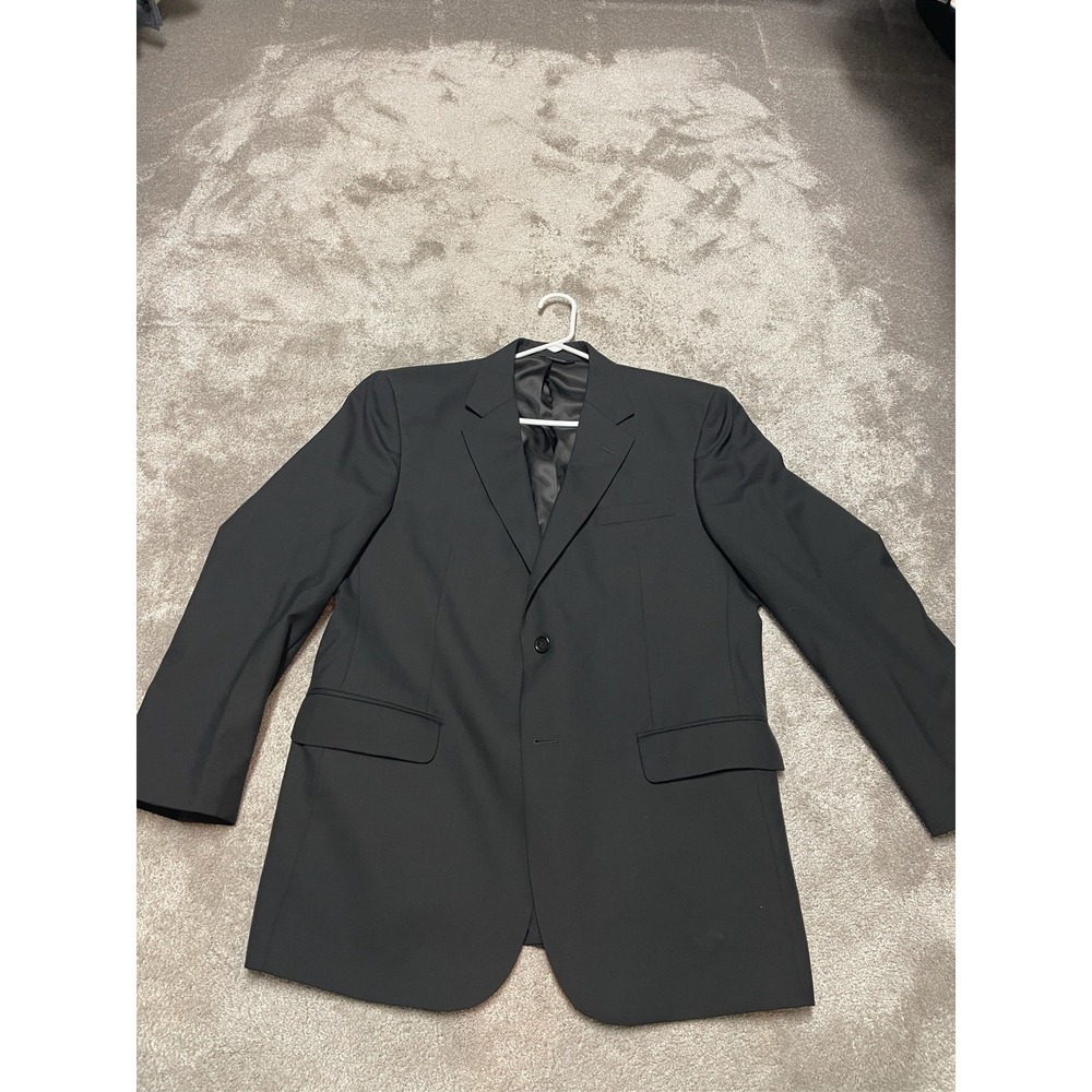 Jos. A. Bank Men's Black Two-Button Solid Wool Suit Jacket Blazer 43R